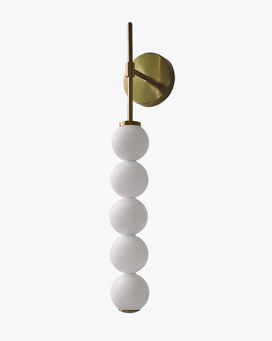 WOMO White Glass Globe Tall Wall Sconce-WM6141
