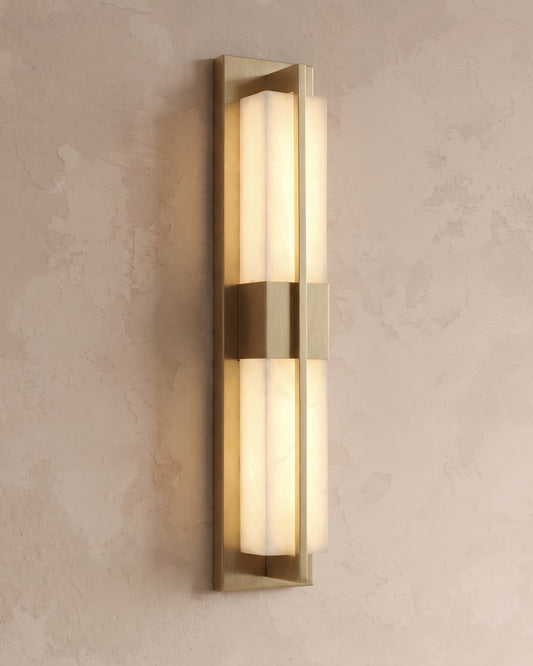 WOMO Art Deco Alabaster Rectangular Wall Sconce-WM6148