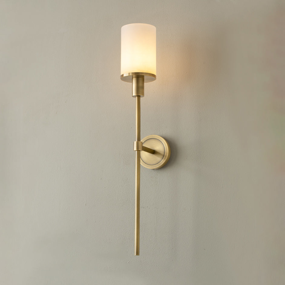 WOMO Alabaster Pillar Candle Wall Sconce-WM6154