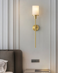 WOMO Alabaster Pillar Candle Wall Sconce-WM6154