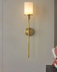 WOMO Alabaster Pillar Candle Wall Sconce-WM6154