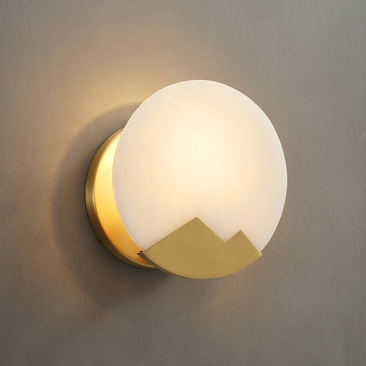 WOMO Art Deco Disc Alabaster Wall Sconce-WM6156