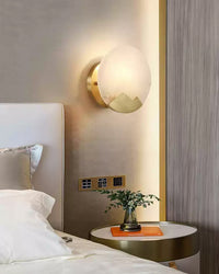 WOMO Art Deco Disc Alabaster Wall Sconce-WM6156