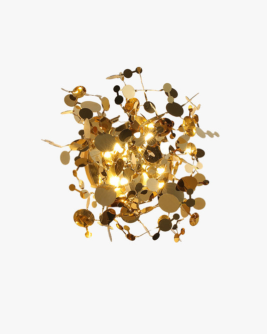WOMO Unique Gold Leaf Wall Sconce-WM6155
