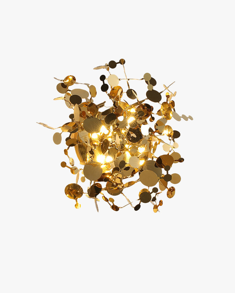 WOMO Unique Gold Leaf Wall Sconce-WM6155