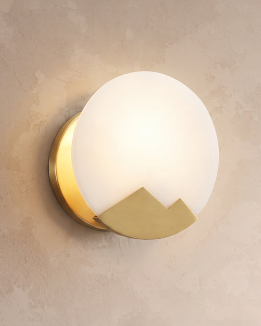 WOMO Art Deco Disc Alabaster Wall Sconce-WM6156