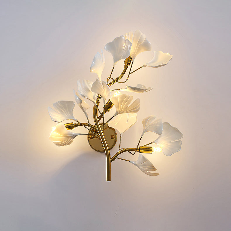 WOMO Ceramic Ginkgo Vine Wall Sconce -WM6161