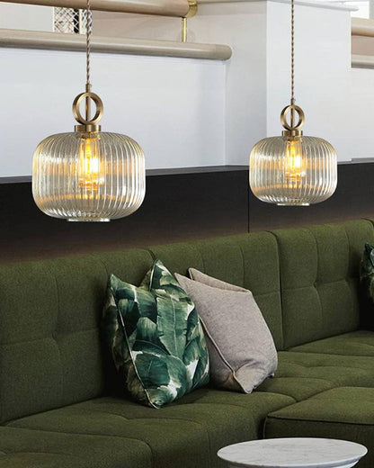 WOMO Reeded Glass Pendant Light-WM2264