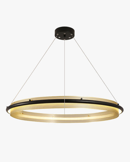 WOMO Black and Gold Ring LED Chandelier-WM2119a