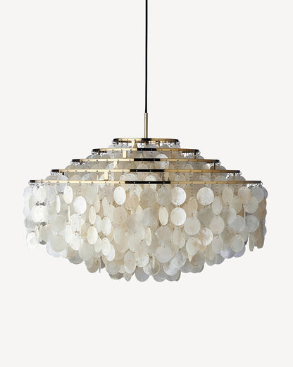 WOMO Tiered Capiz Round Chandelier-WM2346