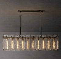 WOMO Textured Glass Rectangular Chandelier - Calamette