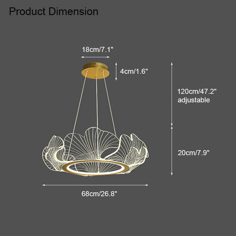 WOMO  Acrylic Ginkgo Leaf Chandelier - WM2000