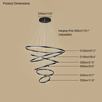 WOMO Tiered Ring LED Chandelier-WM2159