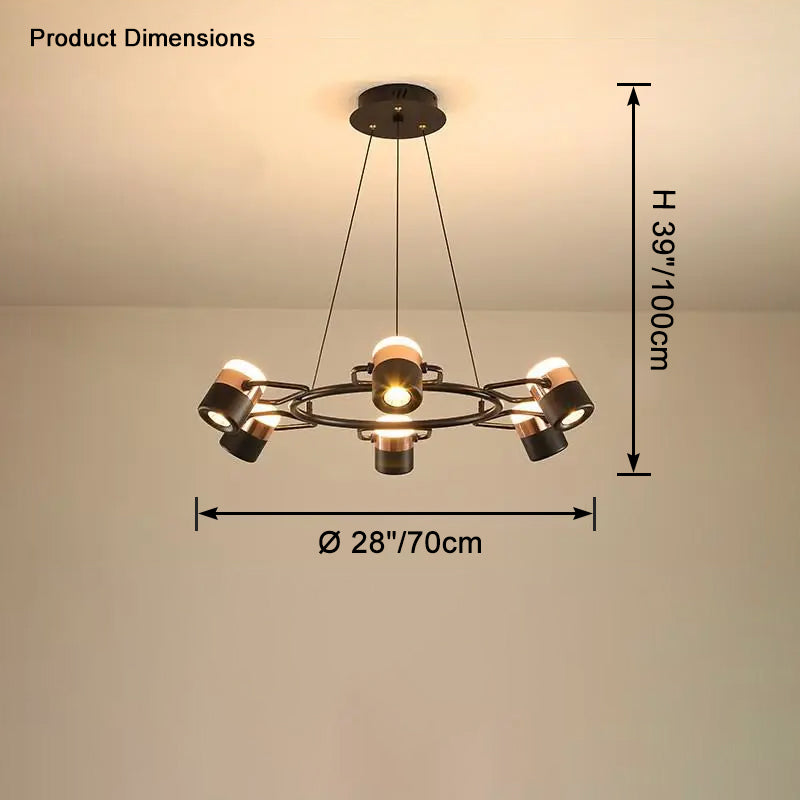 WOMO Adjustable Rose Gold Round Chandelier-WM2645