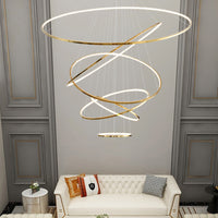 WOMO Large Tiered Ring LED Foyer Chandelier-WM2160