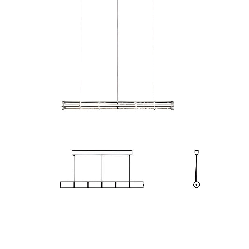 WOMO Minimalist Glass Linear Chandelier-WM3222