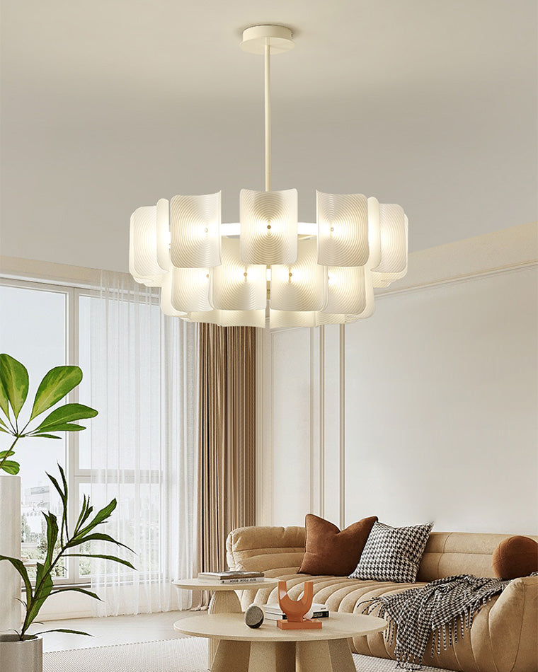 WOMO White Tiered Acrylic Chandelier-WM2314