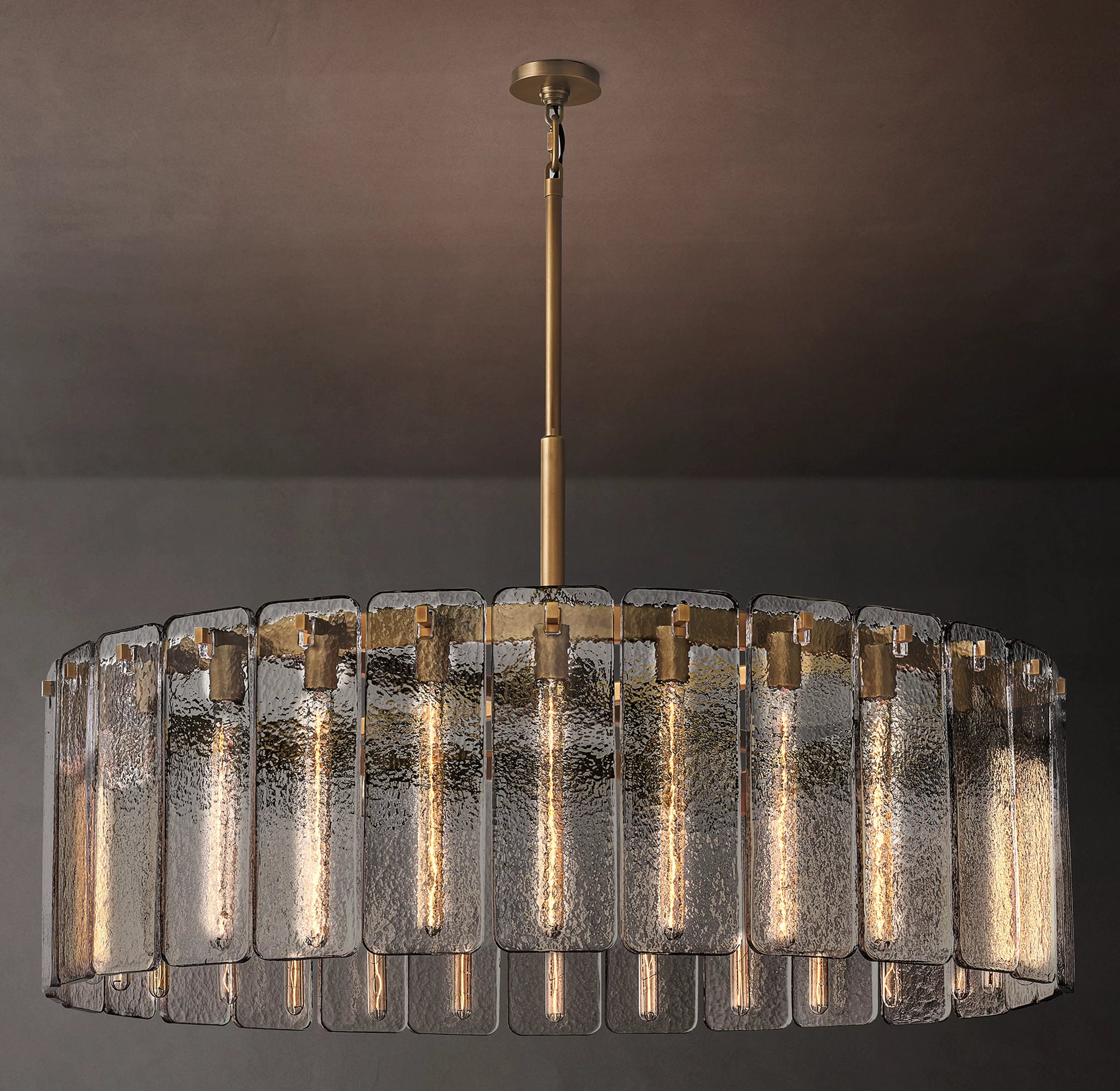 WOMO Textured Glass Round Chandelier - Calamette
