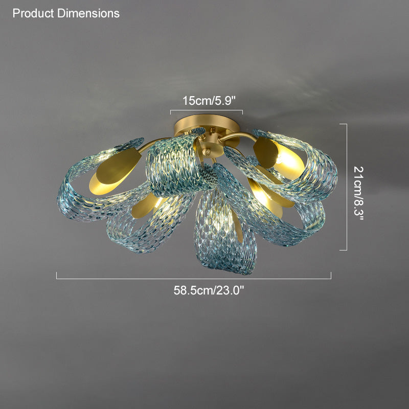 WOMO Peacock Leaf Glass Chandelier-WM2213