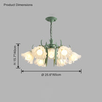 WOMO Tole Flower Glass Chandelier-WM2307