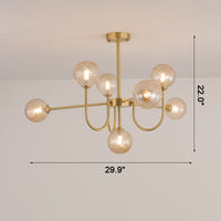 WOMO Glass Globe Brass Arm Chandelier-WM2255