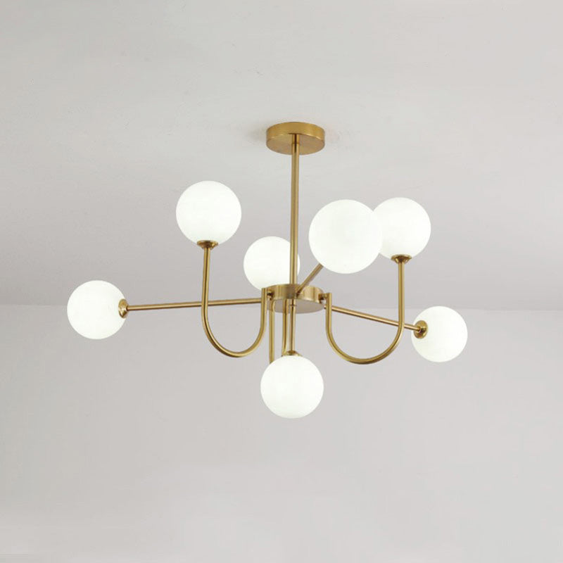 WOMO Glass Globe Brass Arm Chandelier-WM2255