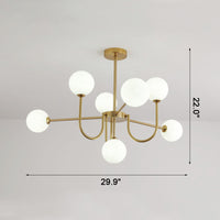WOMO Glass Globe Brass Arm Chandelier-WM2255