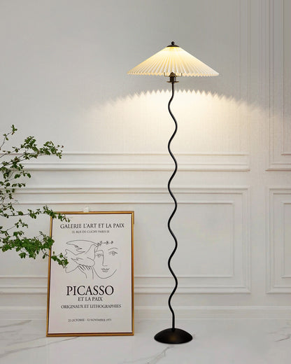 WOMO Pleated Squiggle Floor Lamp-WM7011