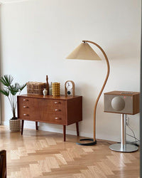 WOMO Pleated Gooseneck Floor Lamp-WM7013