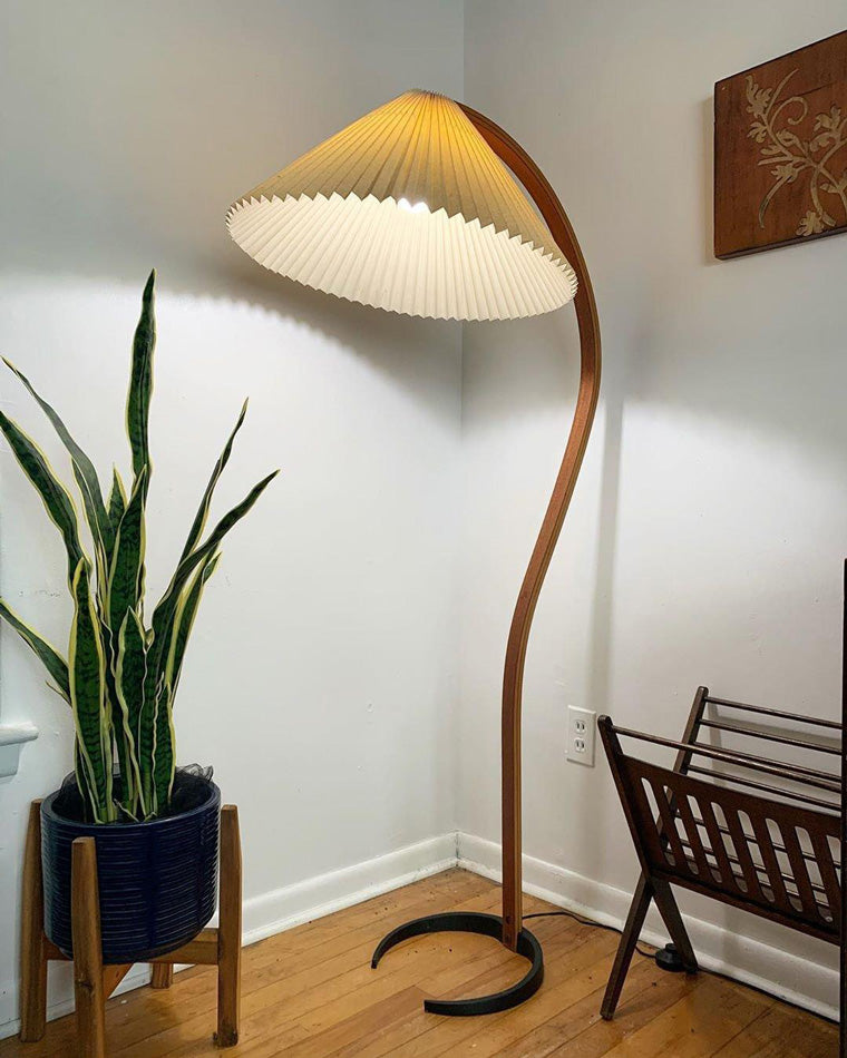 WOMO Pleated Gooseneck Floor Lamp-WM7013