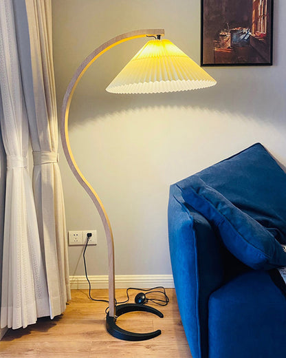 WOMO Pleated Gooseneck Floor Lamp-WM7013