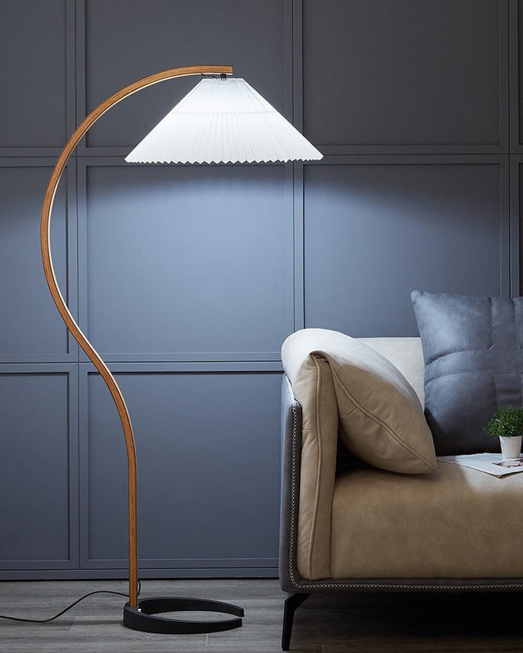 WOMO Pleated Gooseneck Floor Lamp-WM7013