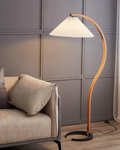 WOMO Pleated Gooseneck Floor Lamp-WM7013