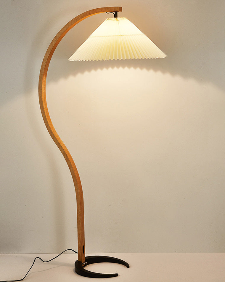 WOMO Pleated Gooseneck Floor Lamp-WM7013