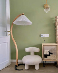 WOMO Pleated Gooseneck Floor Lamp-WM7013