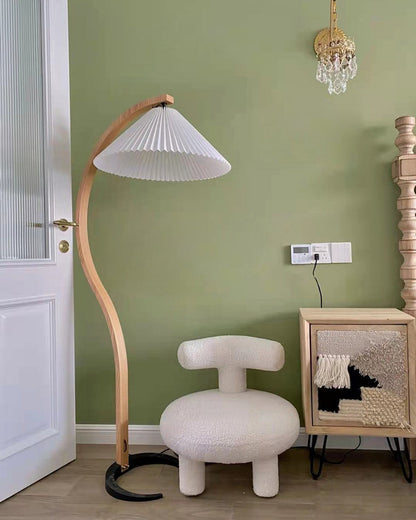 WOMO Pleated Gooseneck Floor Lamp-WM7013