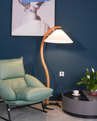 WOMO Pleated Gooseneck Floor Lamp-WM7013