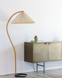 WOMO Pleated Gooseneck Floor Lamp-WM7013