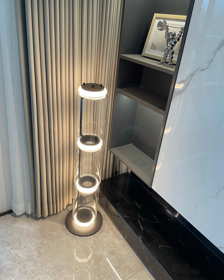 WOMO Glass Column Torchiere Floor Lamp-WM7018