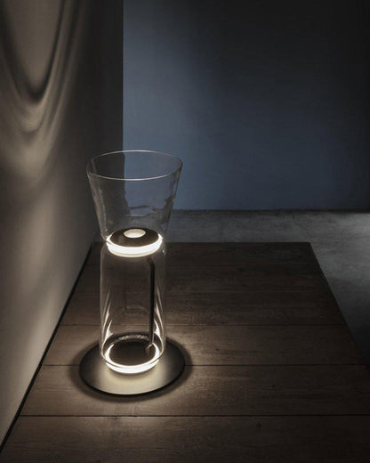 WOMO Glass Column Torchiere Floor Lamp-WM7018