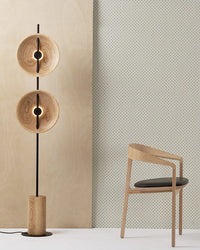 WOMO 2-bulb Marble Floor Lamp-WM7032