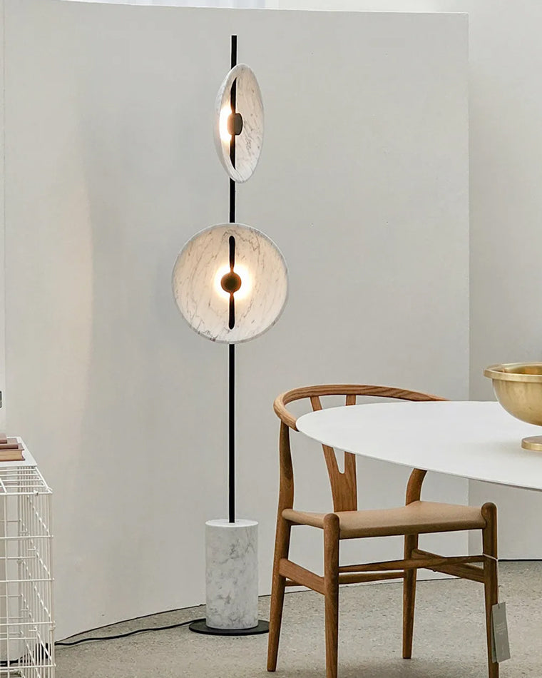 WOMO 2-bulb Marble Floor Lamp-WM7032