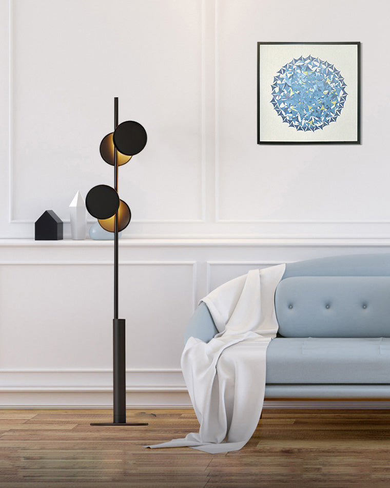 WOMO Black Pole Floor Lamp-WM7037