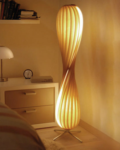 WOMO Twisted Tower Wood Floor Lamp-WM7044