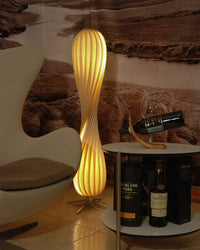 WOMO Twisted Tower Wood Floor Lamp-WM7044