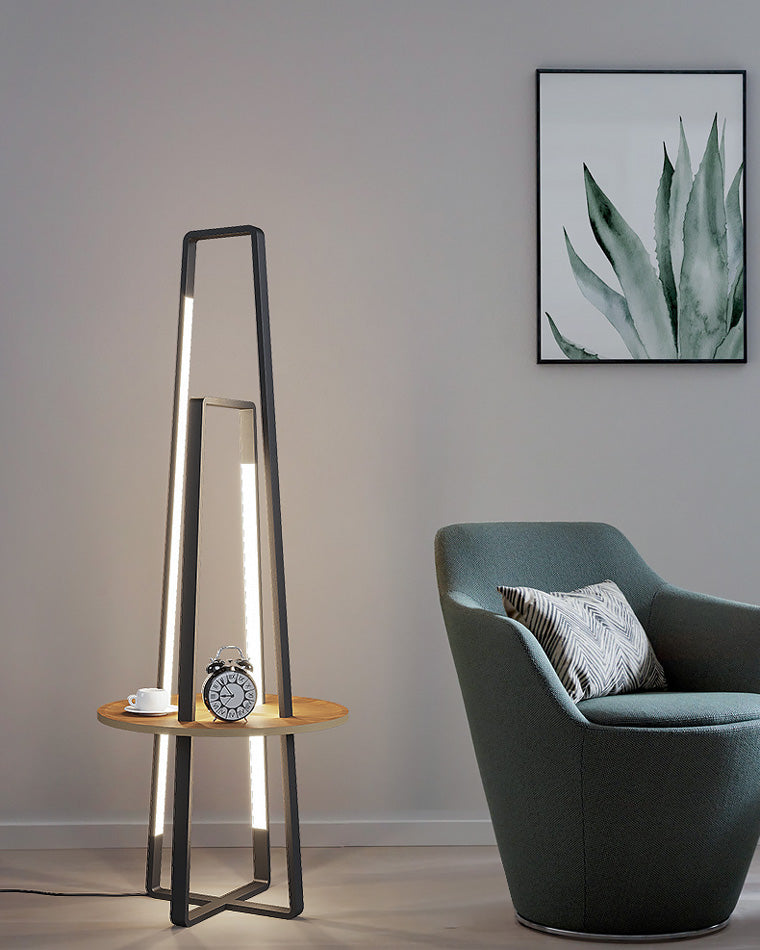 WOMO Tower Floor Lamp with Shelf-WM7048