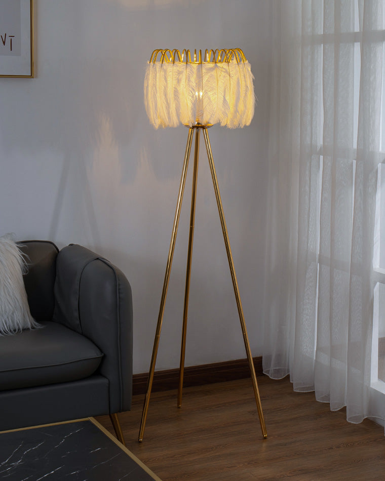 WOMO Tripod Feather Floor Lamp-WM7051