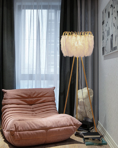 WOMO Tripod Feather Floor Lamp-WM7051