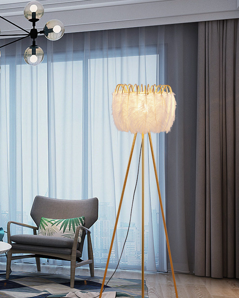 WOMO Tripod Feather Floor Lamp-WM7051