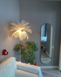 WOMO Feather Palm Tree Floor Lamp with Tray-WM7052